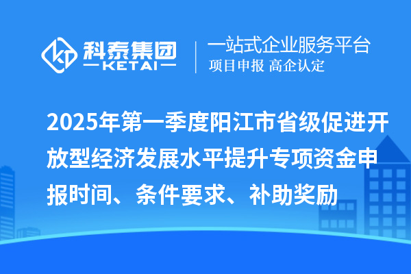 2025年第一季度阳江市省级促进开放型经济发展水平提升专项资金申报时间、条件要求、补助奖励