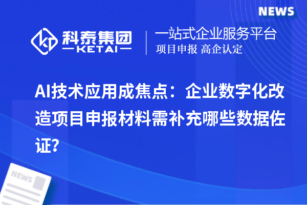 AI技术应用成焦点：企业数字化改造项目申报材料需补充哪些数据佐证？
