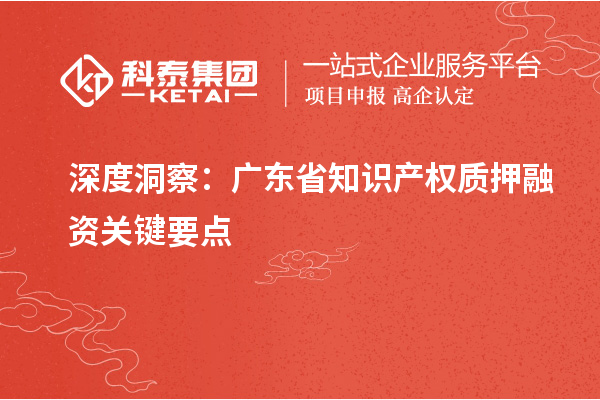 深度洞察:广东省知识产权质押融资关键要点