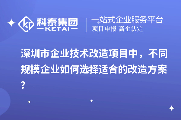 深圳市企业技术改造项目中，不同规模企业如何选择适合的改造方案？