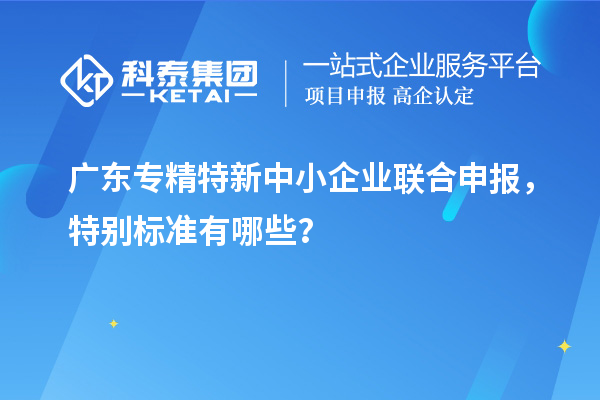 广东专精特新中小企业联合申报，特别标准有哪些？
