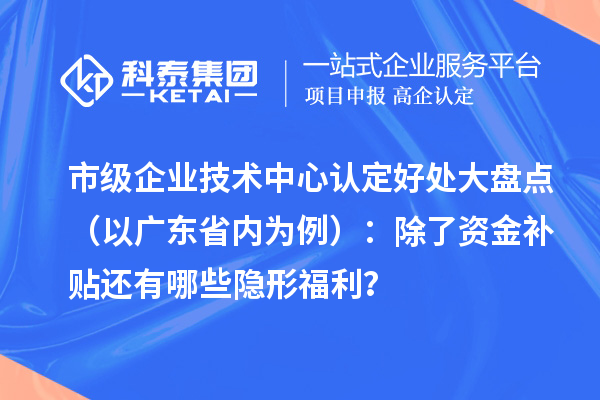 市级企业技术中心认定好处大盘点（以广东省内为例）：除了资金补贴还有哪些隐形福利？