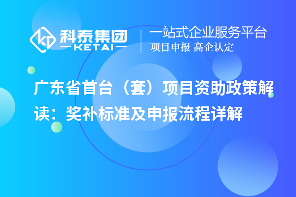 广东省首台（套）项目资助政策解读：奖补标准及申报流程详解