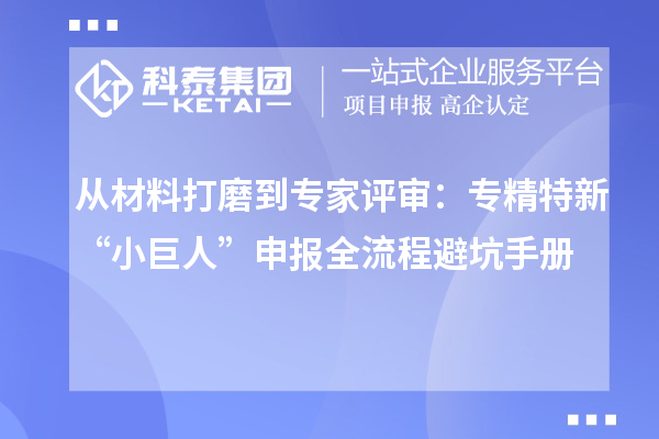 从材料打磨到专家评审:专精特新“小巨人”申报全流程避坑手册
