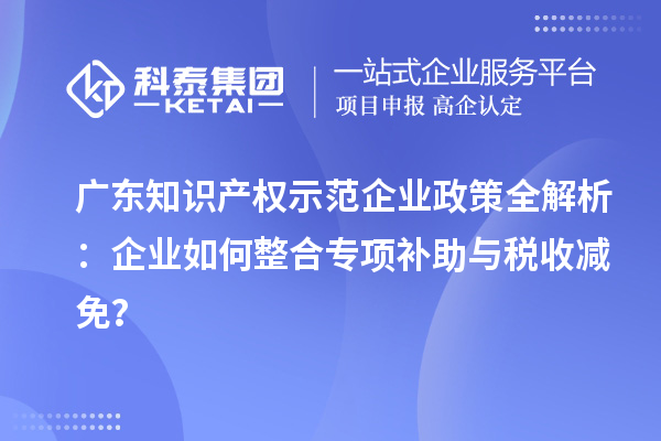 广东知识产权示范企业政策全解析：企业如何整合专项补助与税收减免？