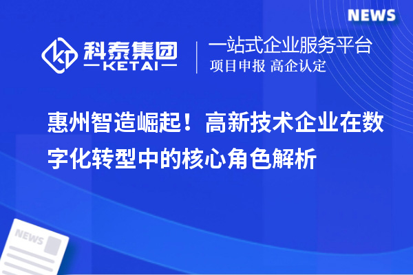 惠州智造崛起！高新技术企业在数字化转型中的核心角色解析