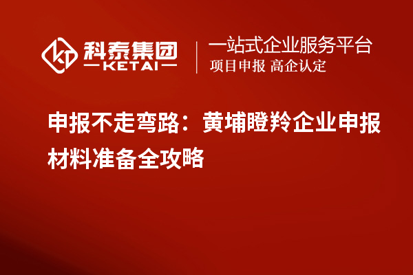 申报不走弯路：黄埔瞪羚企业申报材料准备全攻略