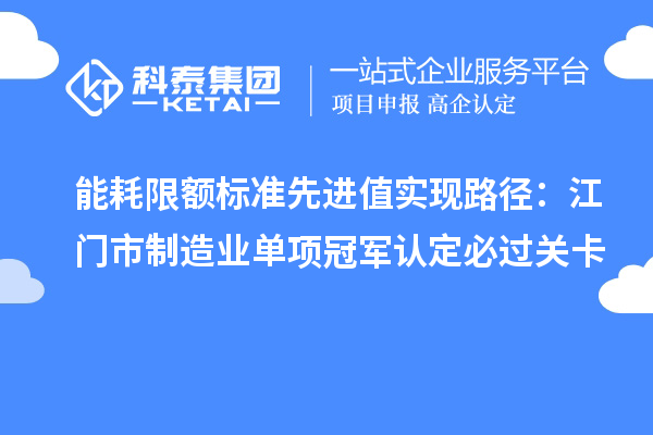 能耗限额标准先进值实现路径：江门市制造业单项冠军认定必过关卡