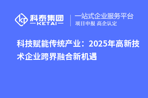 科技赋能传统产业:2025年高新技术企业跨界融合新机遇