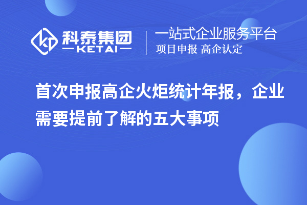 首次申报高企火炬统计年报，企业需要提前了解的五大事项