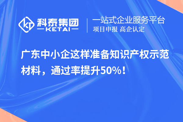 广东中小企这样准备知识产权示范材料，通过率提升50%！