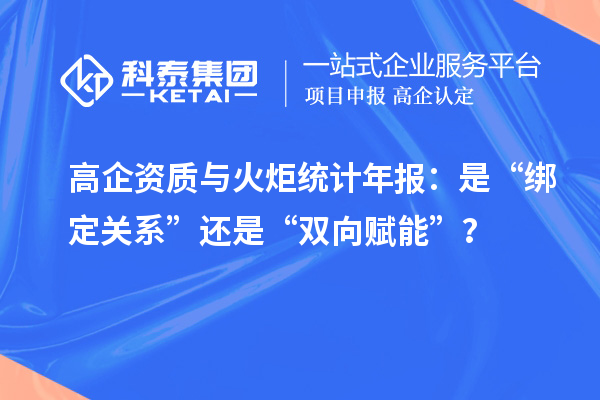 高企资质与火炬统计年报：是“绑定关系”还是“双向赋能”？