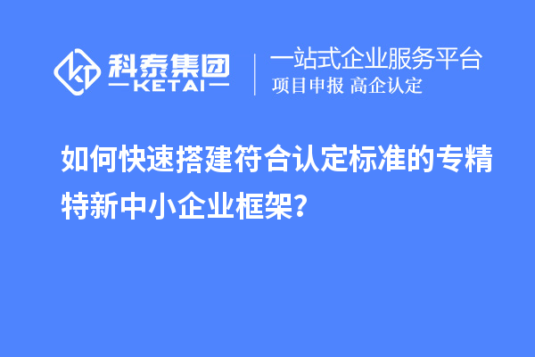 如何快速搭建符合认定标准的专精特新中小企业框架？