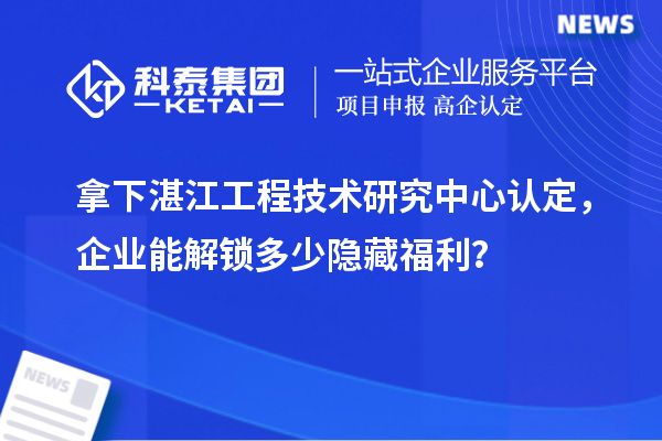 拿下湛江工程技术研究中心认定，企业能解锁多少隐藏福利？