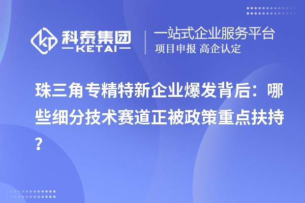 珠三角专精特新企业爆发背后：哪些细分技术赛道正被政策重点扶持？