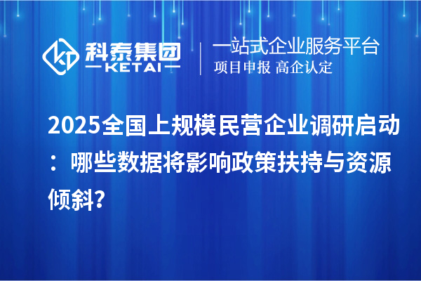 2025全国上规模民营企业调研启动：哪些数据将影响政策扶持与资源倾斜？