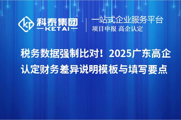 税务数据强制比对！2025广东高企认定财务差异说明模板与填写要点