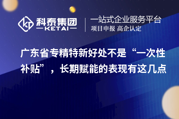 广东省专精特新小巨人好处不是“一次性补贴”，长期赋能的表现有这几点