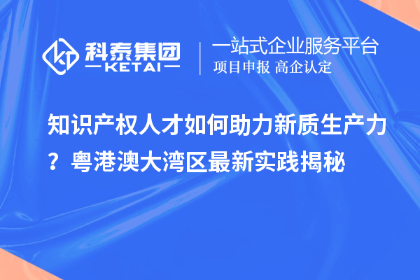 知识产权人才如何助力新质生产力?粤港澳大湾区最新实践揭秘