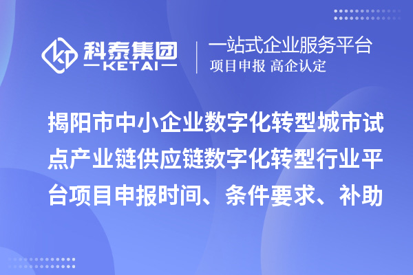 揭阳市中小企业数字化转型城市试点产业链供应链数字化转型行业平台项目申报时间、条件要求、补助奖励
