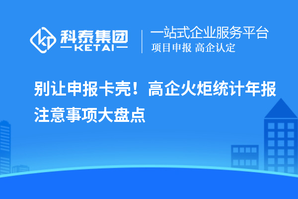 别让申报卡壳！高企火炬统计年报注意事项大盘点