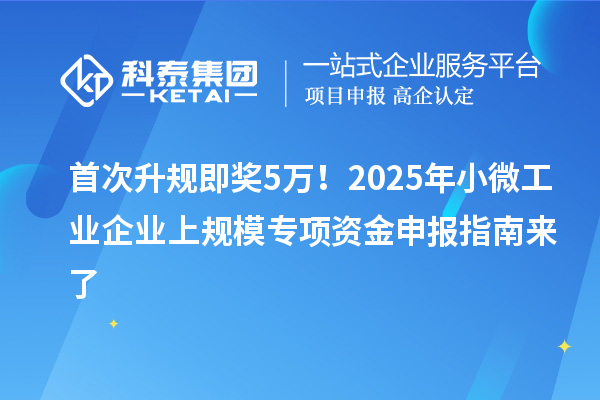 首次升规即奖5万!2025年小微工业企业上规模专项资金申报指南来了