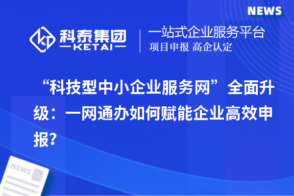 “科技型中小企业服务网”全面升级：一网通办如何赋能企业高效申报？