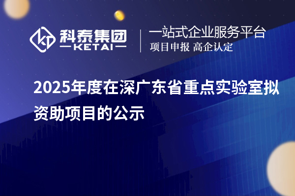 2025年度在深广东省重点实验室拟资助项目的公示