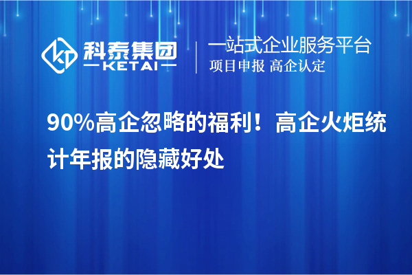 90%高企忽略的福利！高企火炬统计年报的隐藏好处
