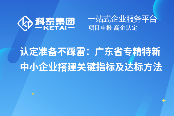 认定准备不踩雷：广东省专精特新中小企业搭建关键指标及达标方法