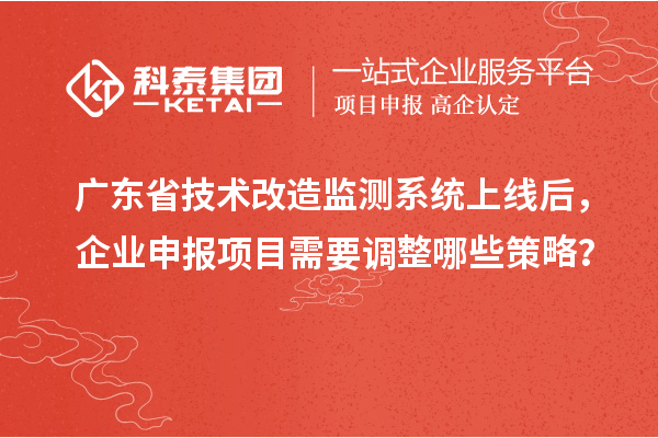 广东省技术改造监测系统上线后，企业申报项目需要调整哪些策略？