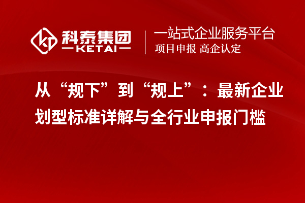 从“规下”到“规上”：最新企业划型标准详解与全行业申报门槛