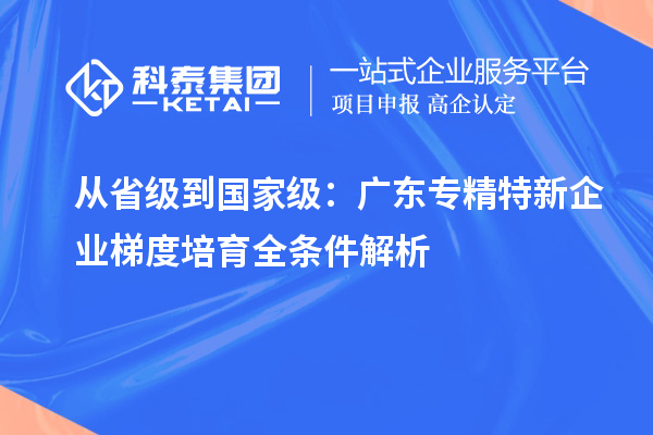 从省级到国家级：广东专精特新企业梯度培育全条件解析
