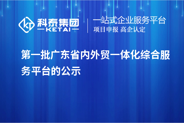 第一批广东省内外贸一体化综合服务平台的公示