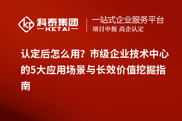 认定后怎么用？市级企业技术中心的5大应用场景与长效价值挖掘指南