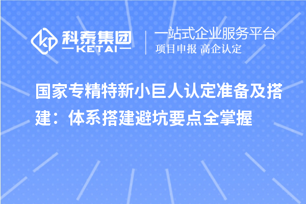 国家专精特新小巨人认定准备及搭建：体系搭建避坑要点全掌握