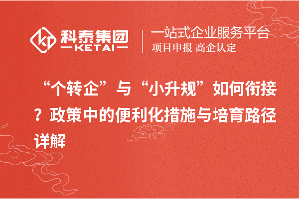 “个转企”与“小升规”如何衔接？政策中的便利化措施与培育路径详解