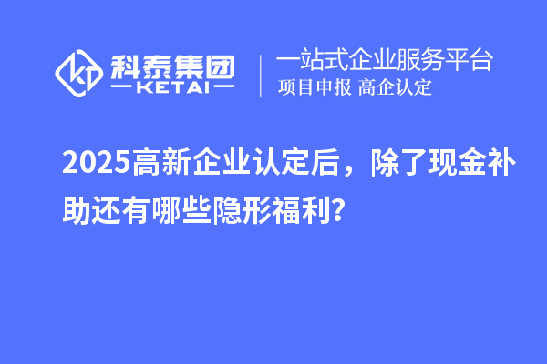  2025高新企业认定后，除了现金补助还有哪些隐形福利？