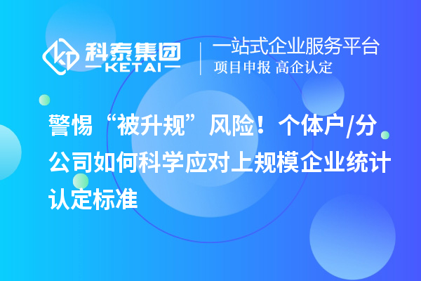 警惕“被升规”风险！个体户/分公司如何科学应对上规模企业统计认定标准