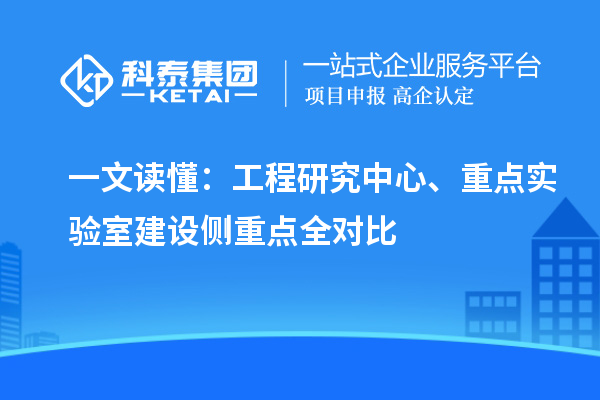  一文读懂：工程研究中心、重点实验室建设侧重点全对比