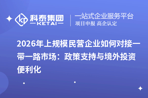 2026年上规模民营企业如何对接一带一路市?。赫咧С钟刖惩馔蹲时憷? style=