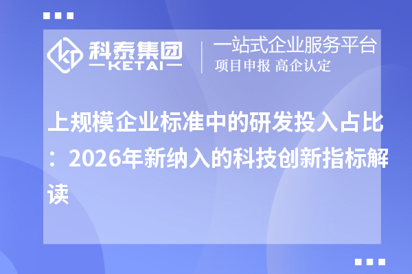 上规模企业标准中的研发投入占比:2026年新纳入的科技创新指标解读