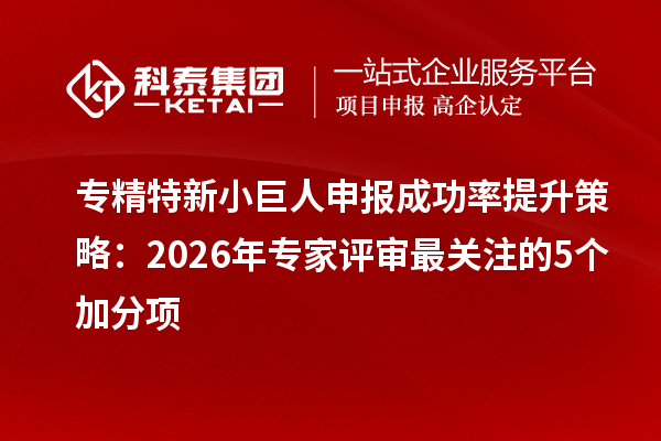 <a href=http://m.1ys1w.cn/fuwu/zhuanjingtexin.html target=_blank class=infotextkey>专精特新小巨人申报</a>成功率提升策略：2026年专家评审最关注的5个加分项