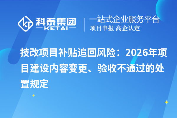 技改项目补贴追回风险：2026年项目建设内容变更、验收不通过的处置规定