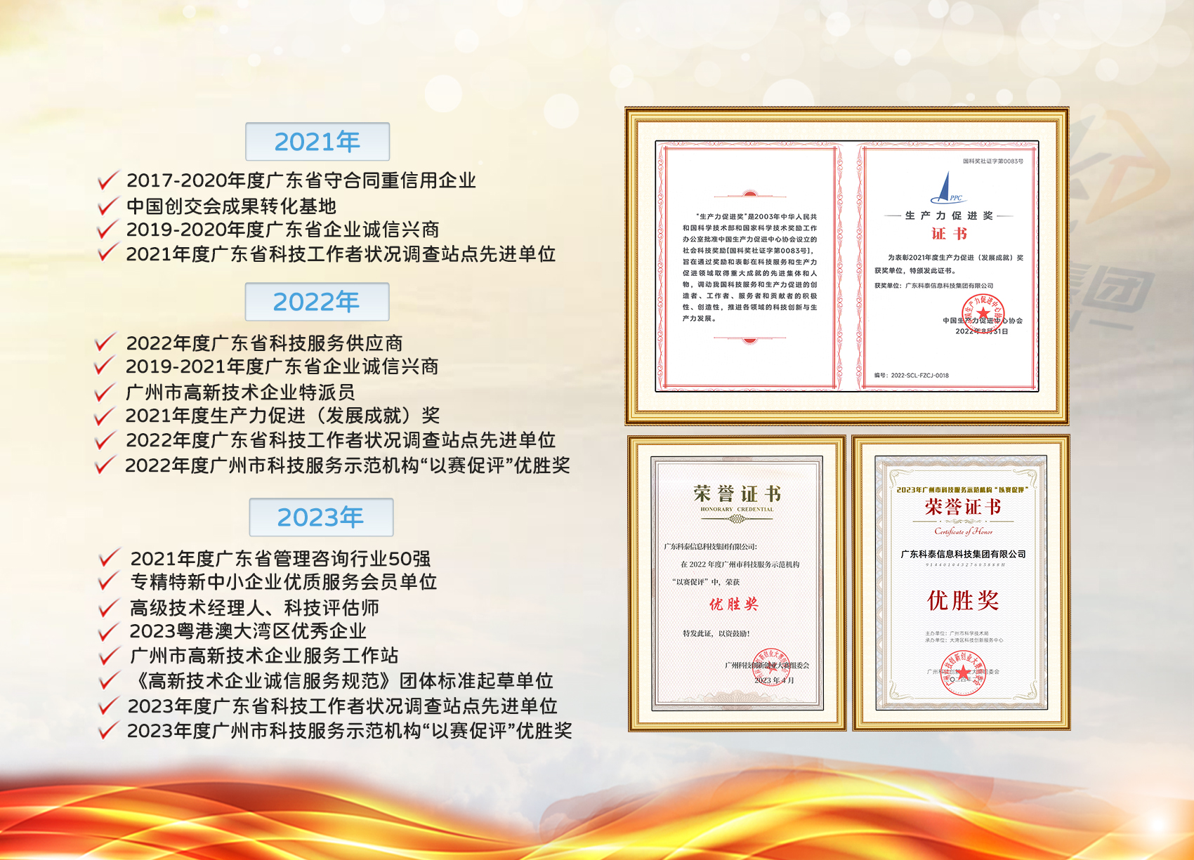 科泰集团荣誉资质